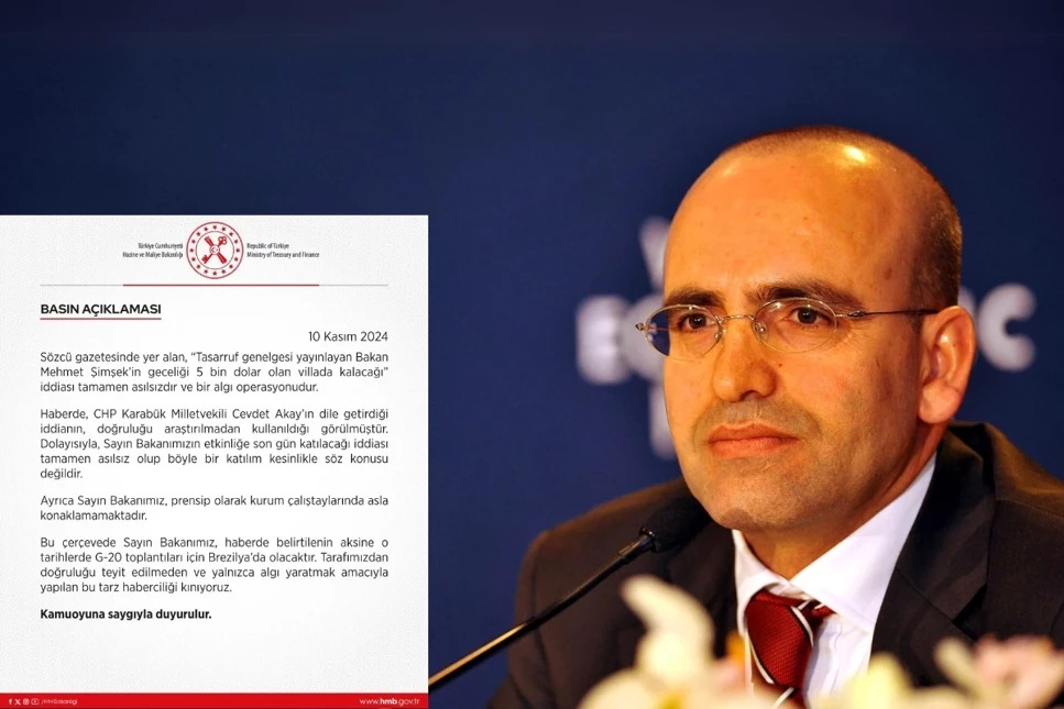 Bakanlıktan ‘Şimşek lüks villada kalacak’ iddiasına yalanlama