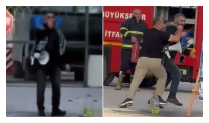 İsrail’e kızdı, kendini yakmaya çalıştı!