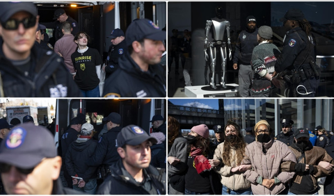 Tesla bayisine zorla giren göstericiler gözaltına alındı