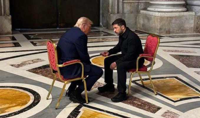 Bazilikada sürpriz buluşma! Zelenskiy: Trump ile koşulsuz ateşkesi görüştük