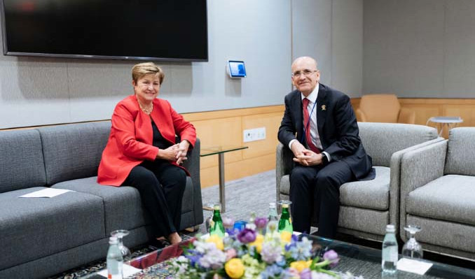 Mehmet Şimşek, IMF Başkanı Georgieva ile bir araya geldi