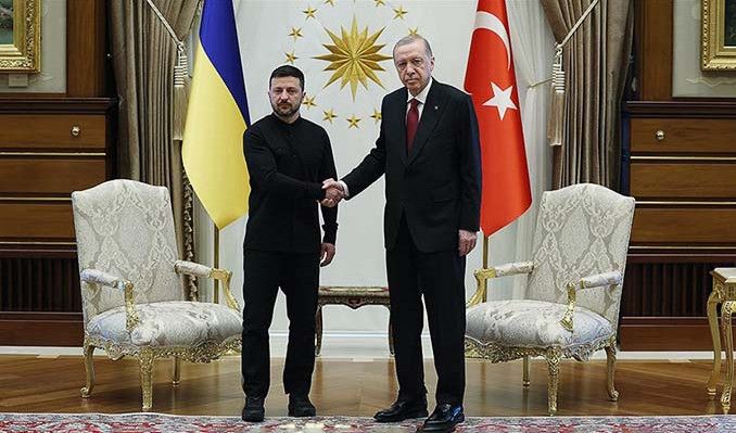 Cumhurbaşkanı Erdoğan, Ukrayna lideri Zelenskiy ile görüşüyor